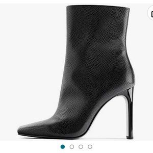 Zara Faux Croc Animal Print Booties 41